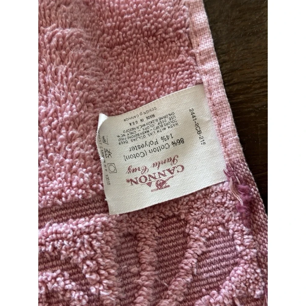 Vintage Cannon Santa Cruz Bath Towel & Hand Dusty Pink Monticello Retro